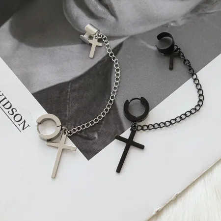 Imagen de producto de: Arete Cruz Plateado