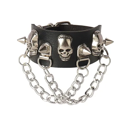 Imagen de producto de: Brazalete Goth de cadenas y puas ajustable