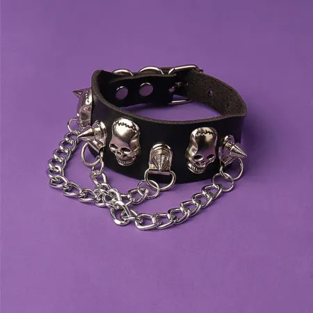 Imagen de producto de: Brazalete Goth de cadenas y puas ajustable