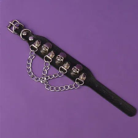 Imagen de producto de: Brazalete Goth de cadenas y puas ajustable